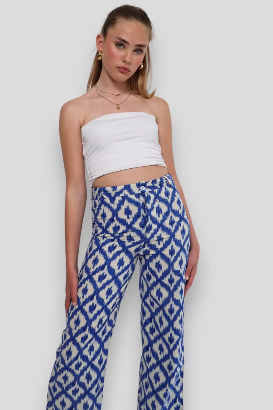 Cheap Meet Me There Aztec Pants Blue