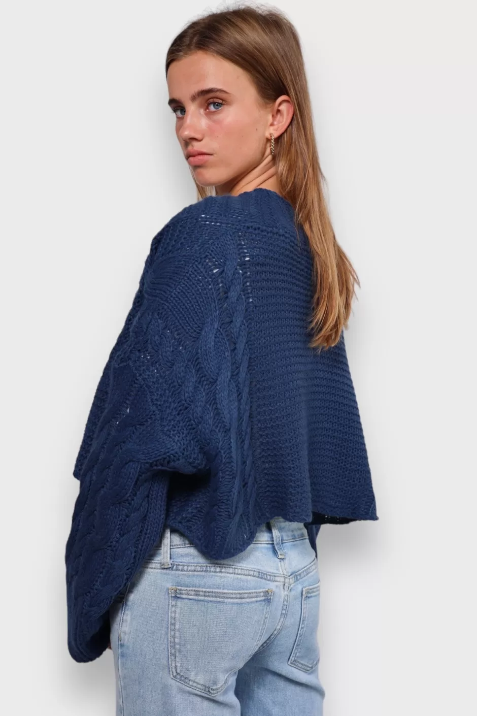 Fashion Meet Me There Cable Knit Cardigan Navy