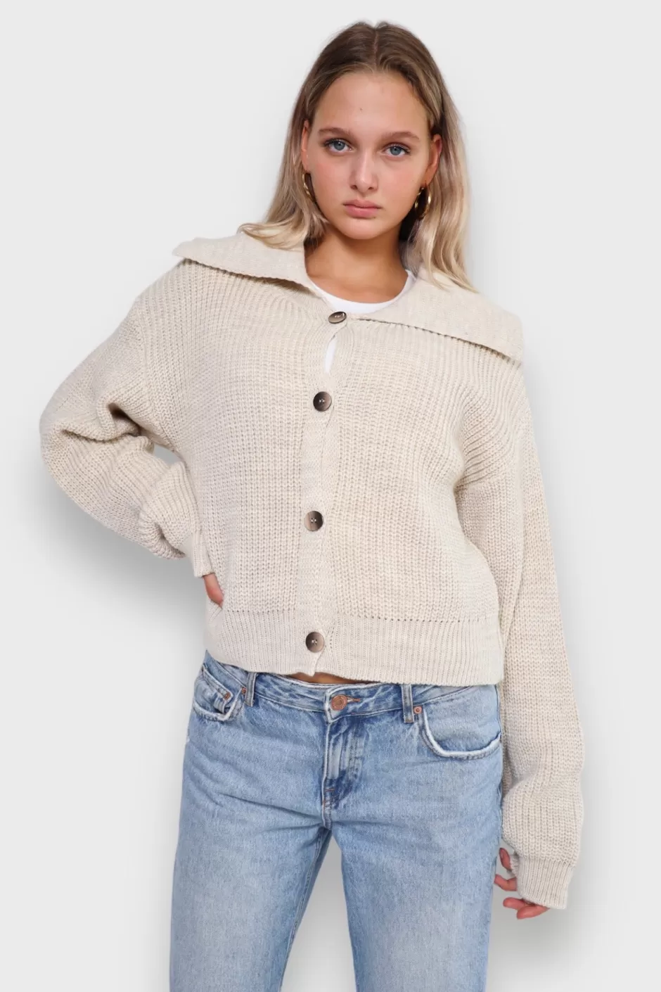 Online Meet Me There Cardigan Beige