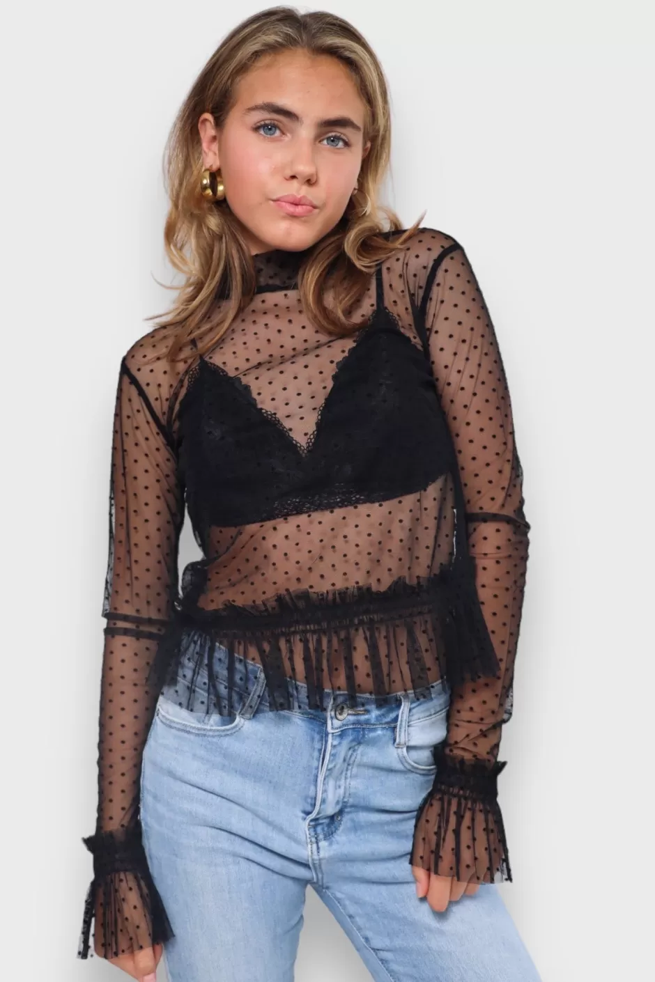 Cheap Meet Me There Chic Top Black