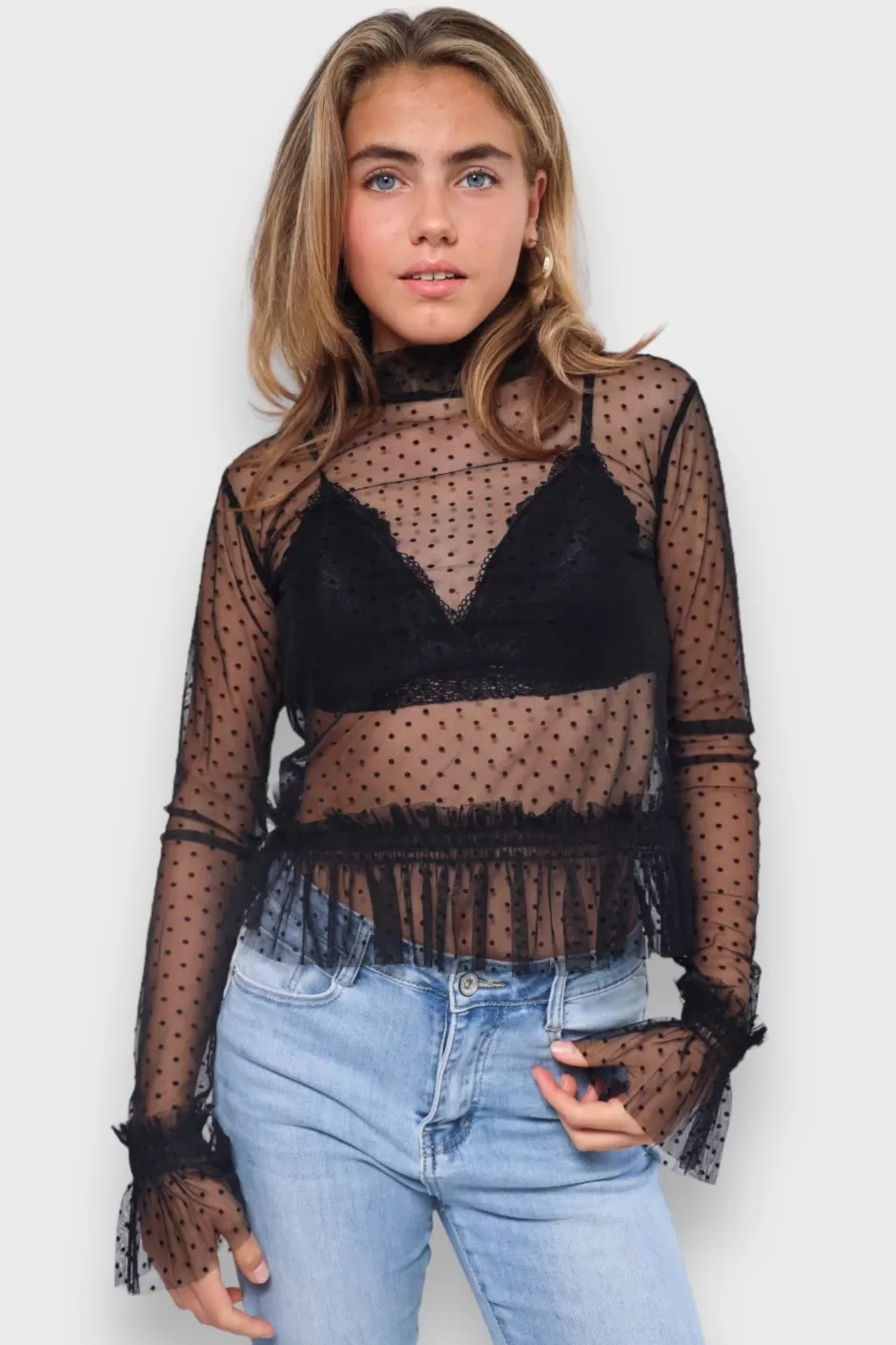 Cheap Meet Me There Chic Top Black