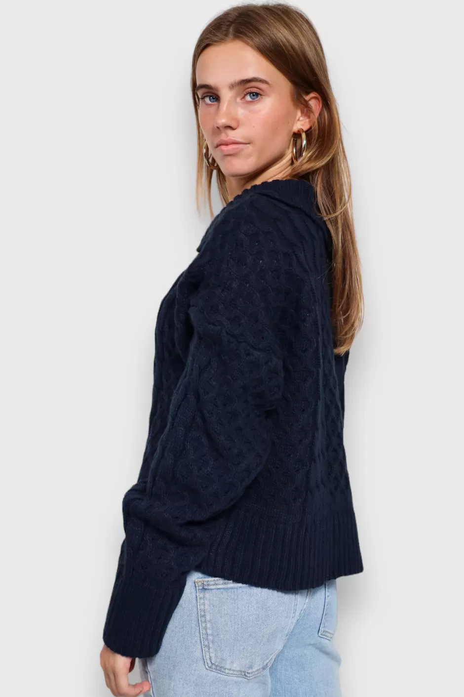 Best Meet Me There Chunky Knit Navy