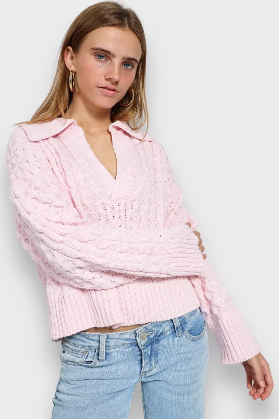 Best Sale Meet Me There Chunky Knit Pink