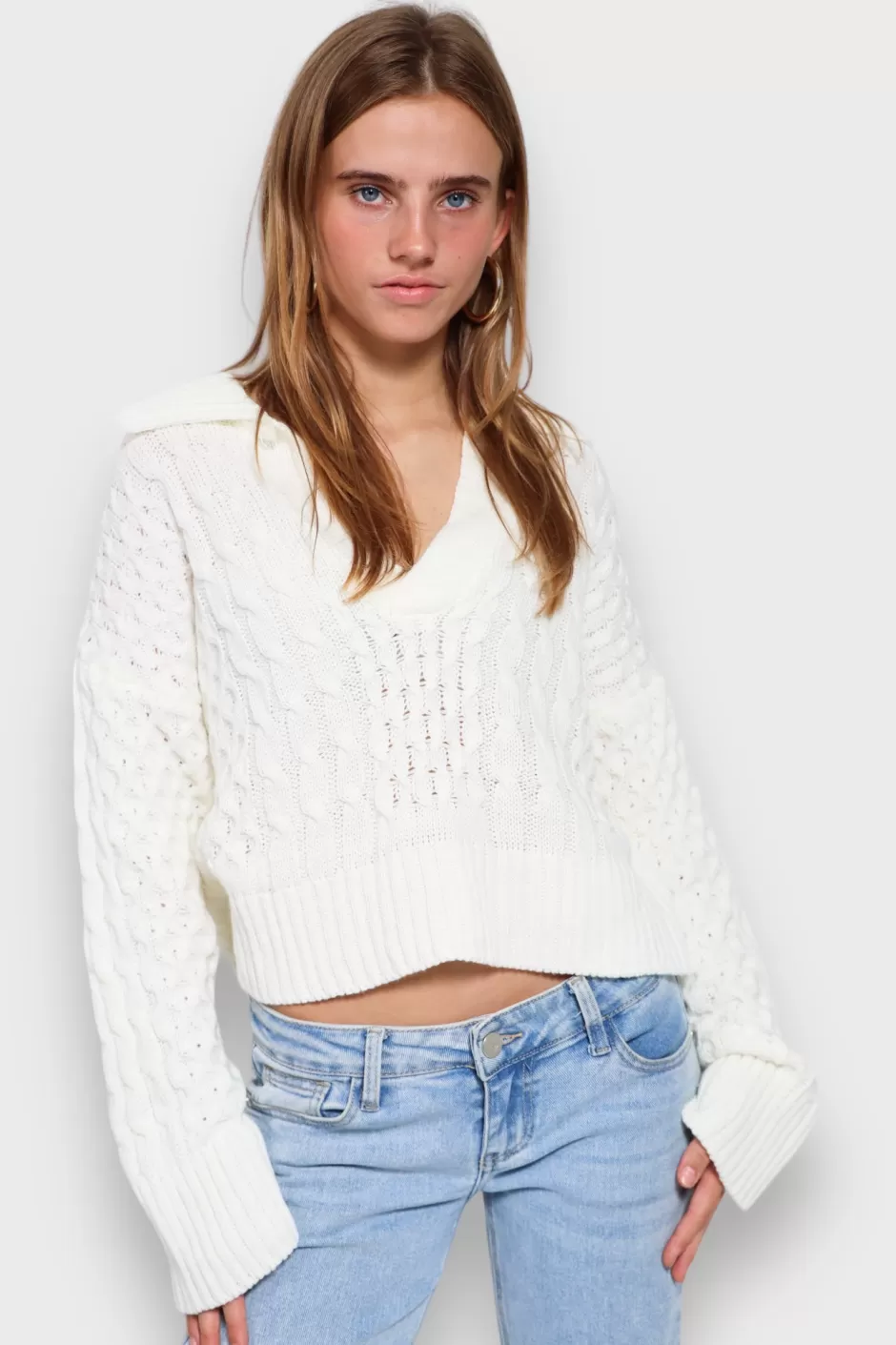 Outlet Meet Me There Chunky Knit White