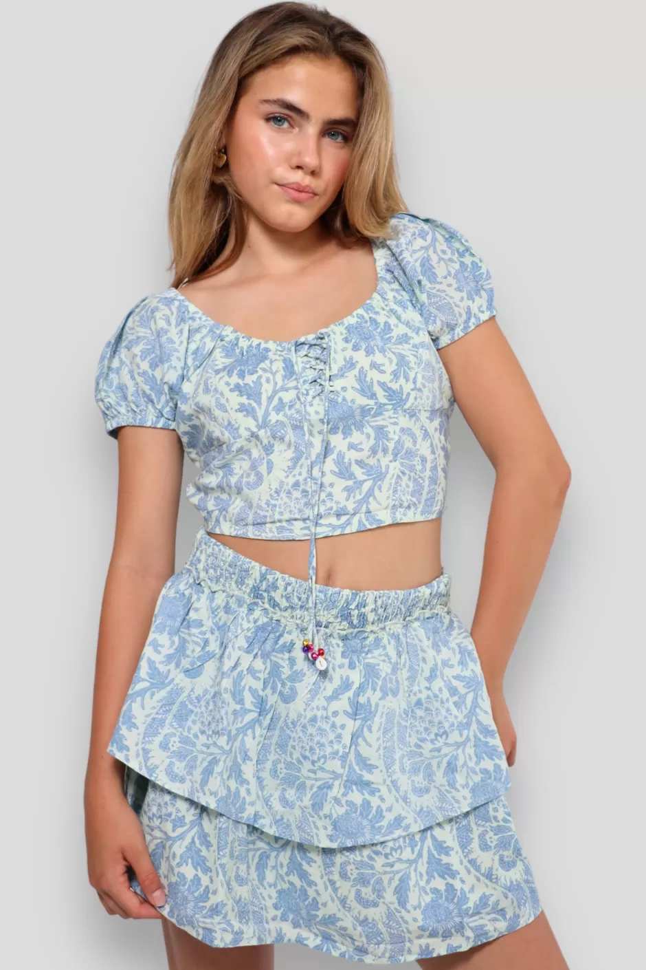 Clearance Meet Me There Como Skirt Blue