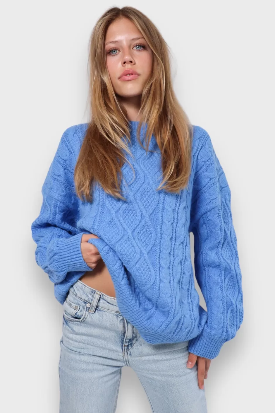 Outlet Meet Me There Cozy Knit Blue