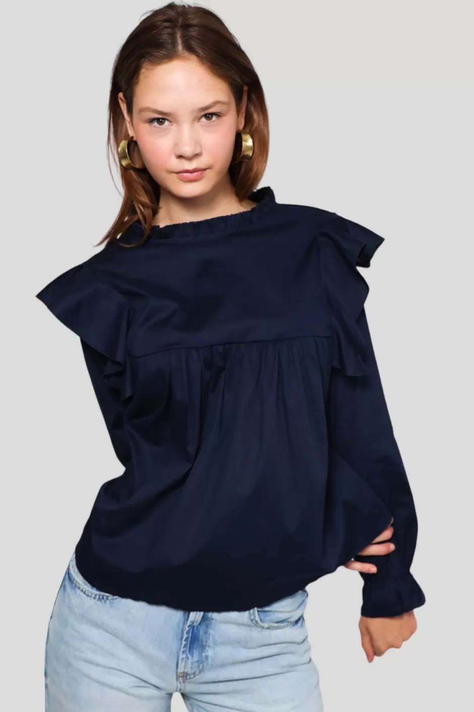 Cheap Meet Me There Dream Blouse Navy