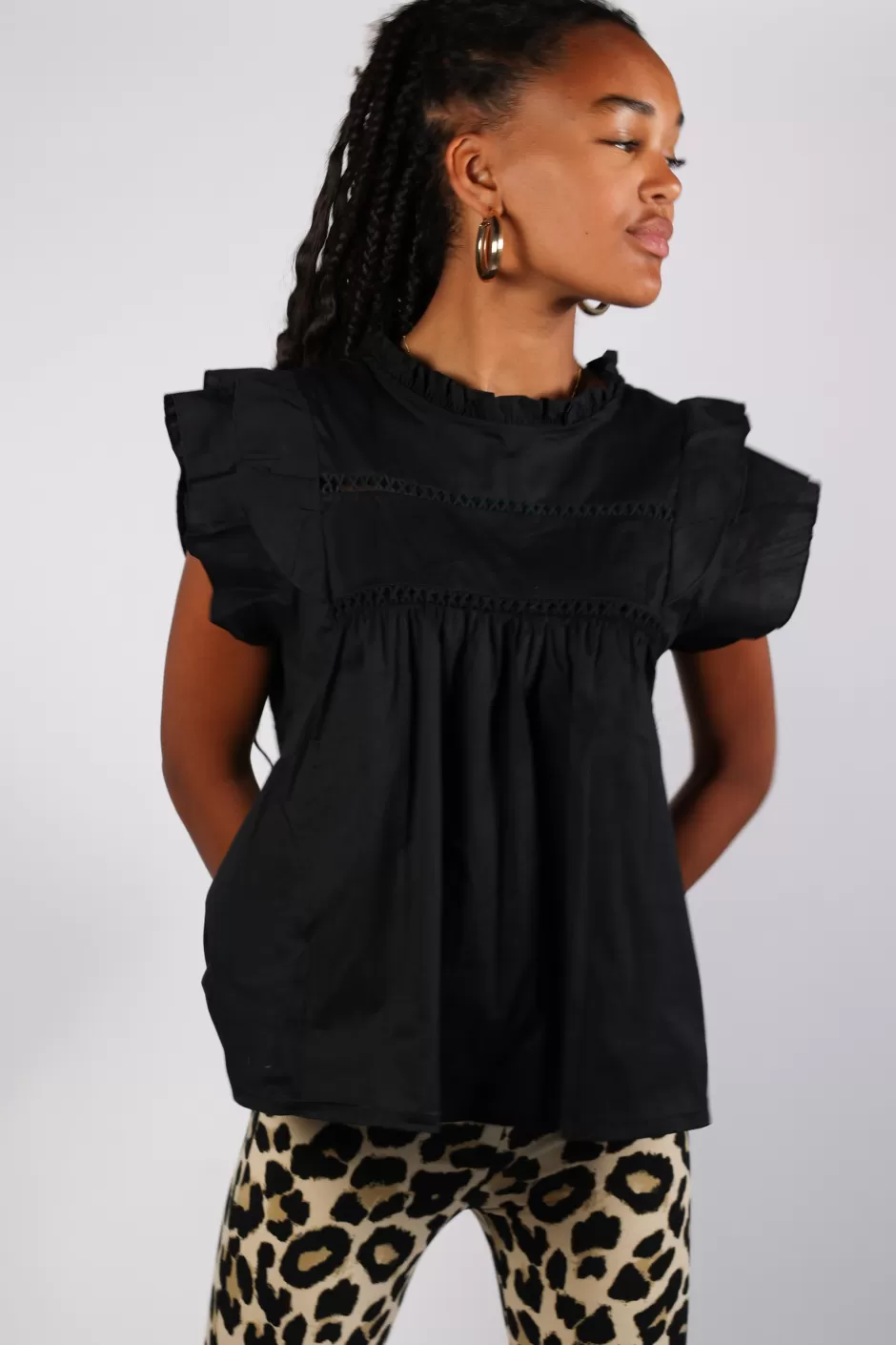 Sale Meet Me There Dreamy Blouse Black