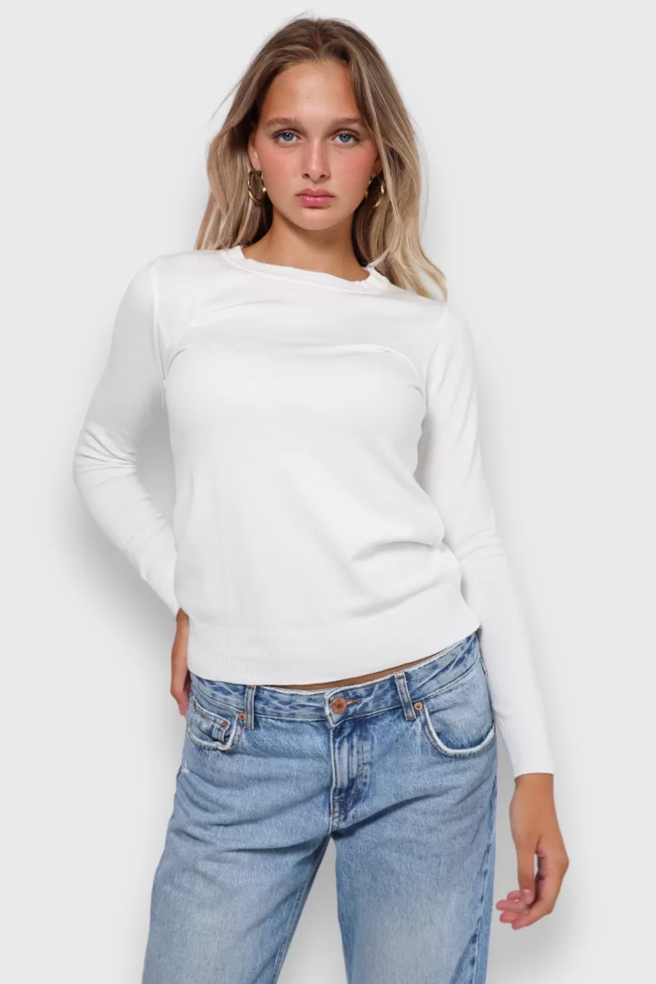 Clearance Meet Me There Essential Sweater White