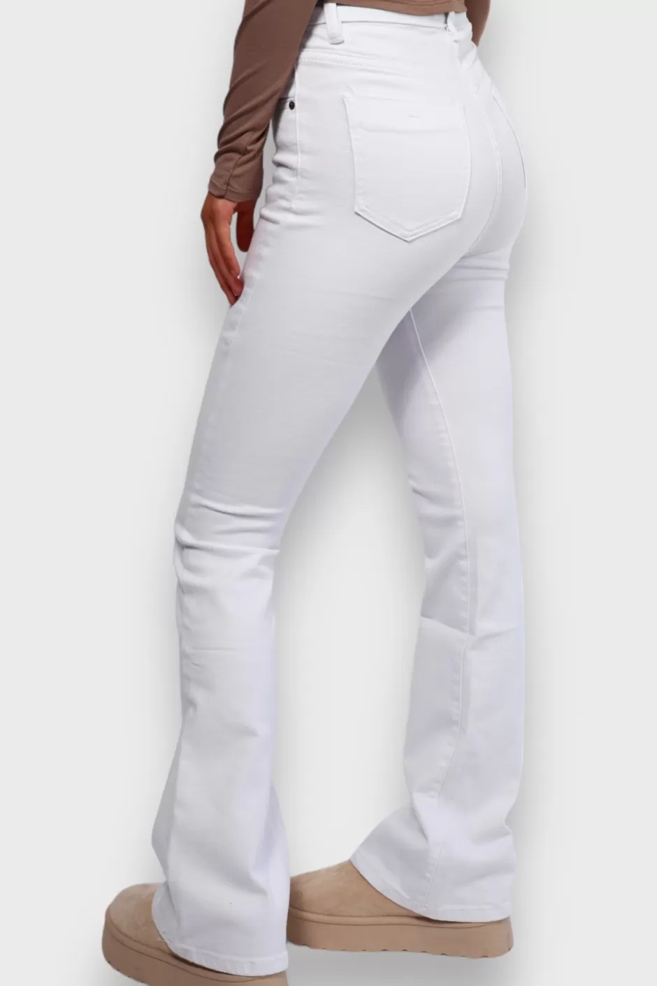 Cheap Meet Me There Flared Jeans White