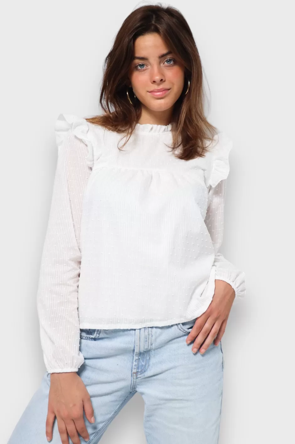 Online Meet Me There Flowy Blouse White