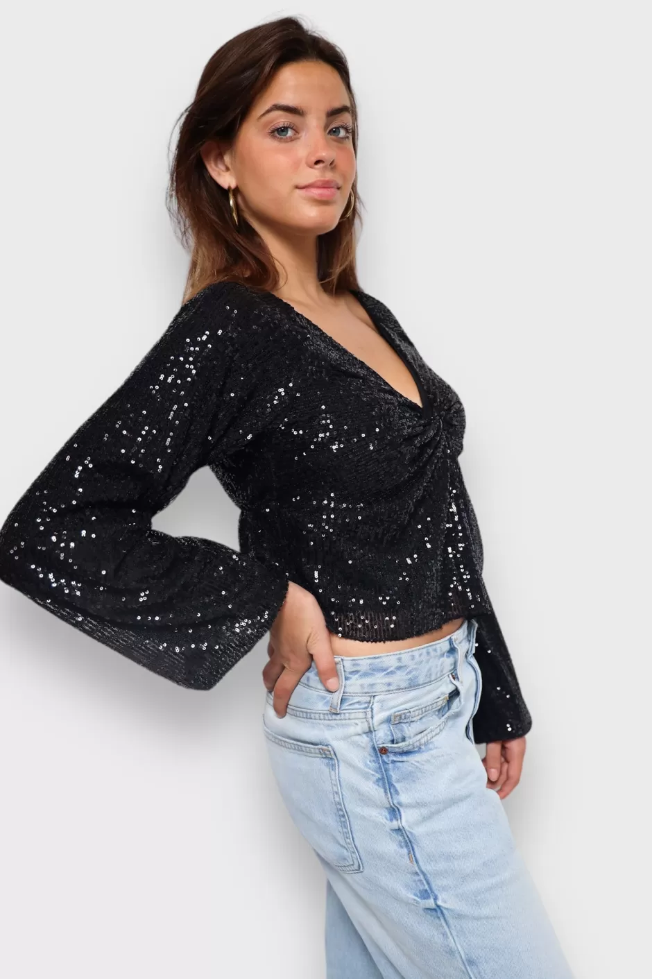 Discount Meet Me There Gem Top Black