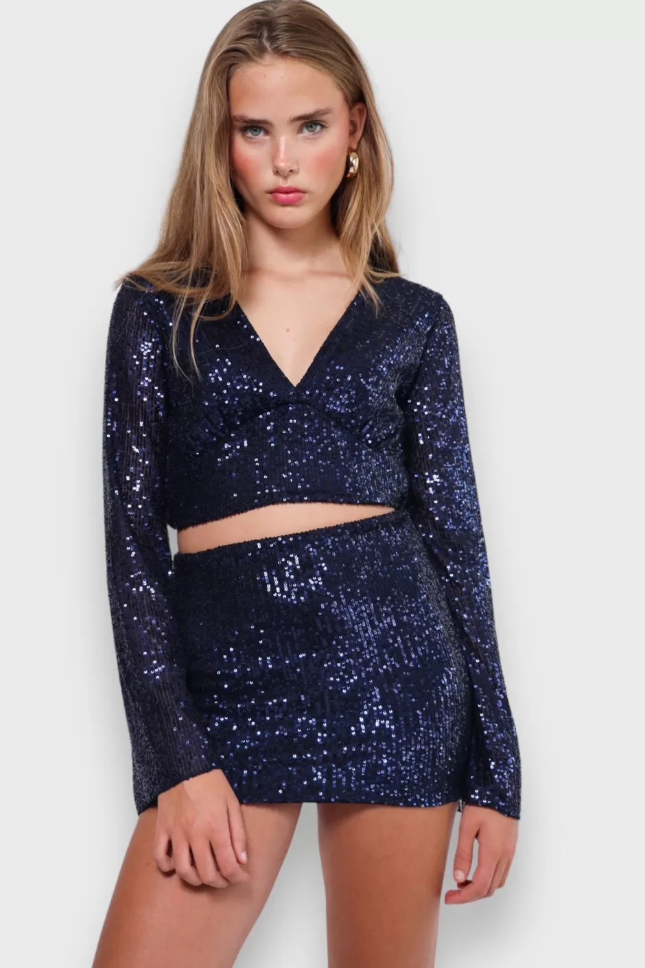 Best Sale Meet Me There Glimmer Blouse Navy