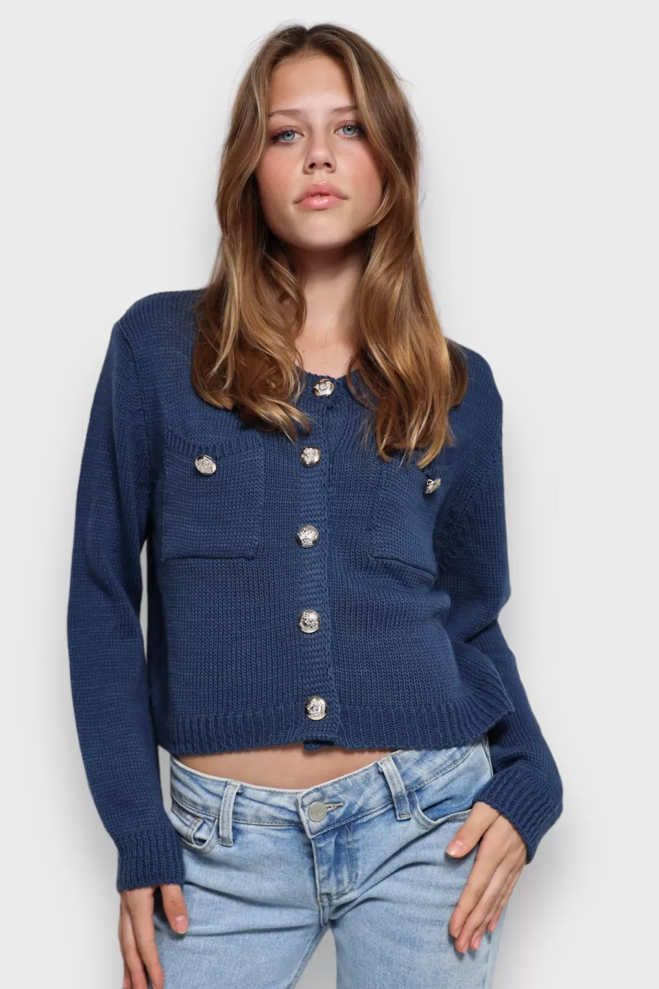 Cheap Meet Me There Grace Cardigan Navy