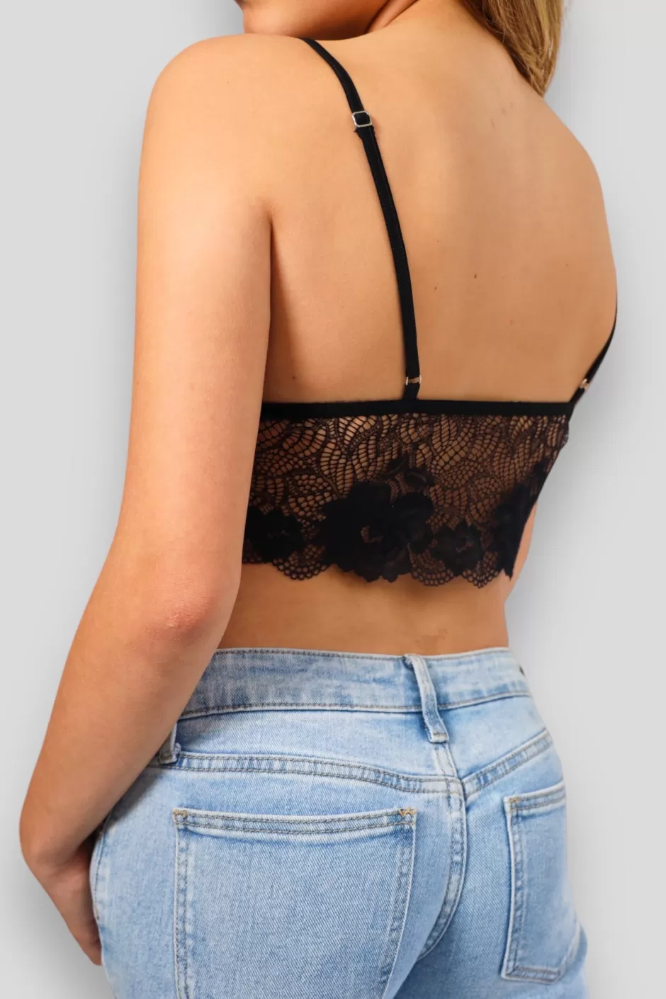 Sale Meet Me There Lace Bralette Black