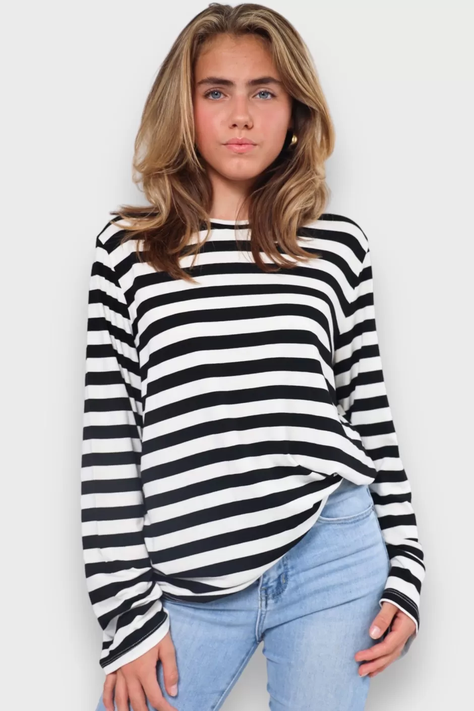 Flash Sale Meet Me There Long Sleeve Striped Black