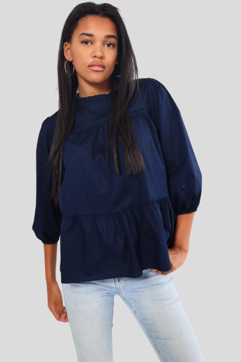 Shop Meet Me There Love Cloud Blouse Navy