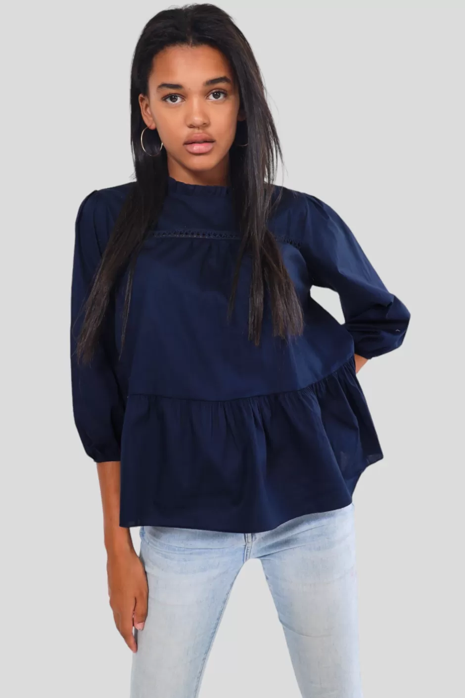 Shop Meet Me There Love Cloud Blouse Navy