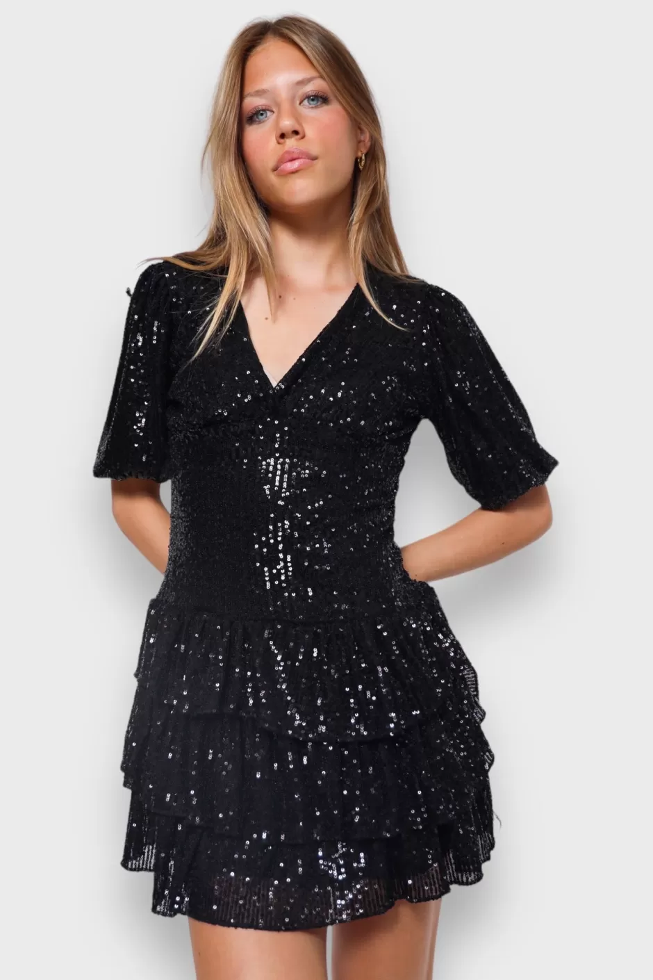 Hot Meet Me There Miami Glitter Dress Black