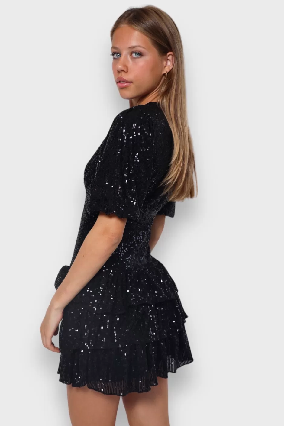 Hot Meet Me There Miami Glitter Dress Black