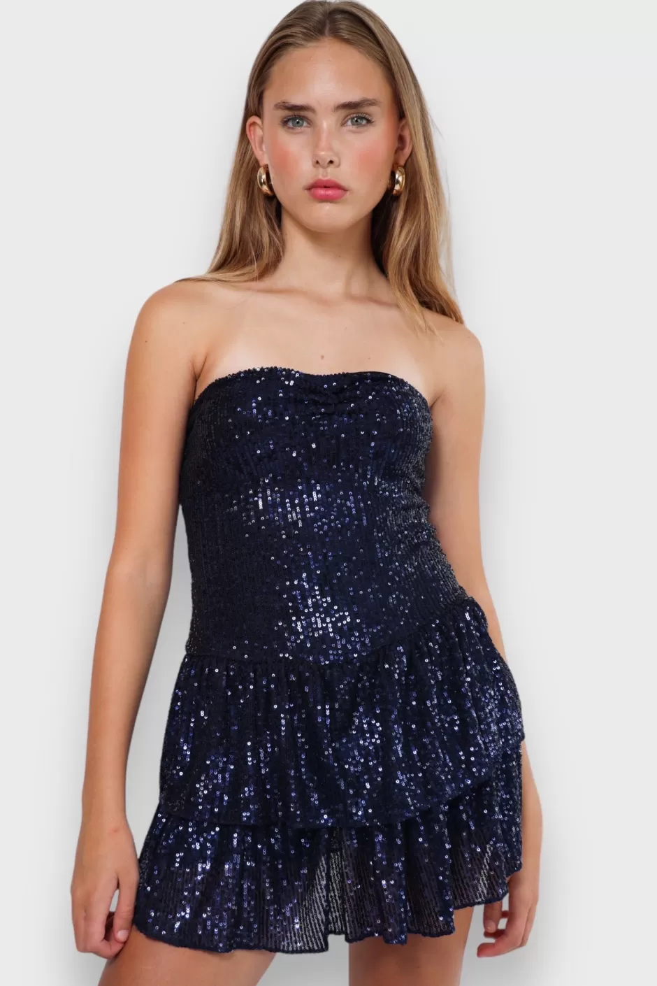 Online Meet Me There Night Out Glitter Dress Navy