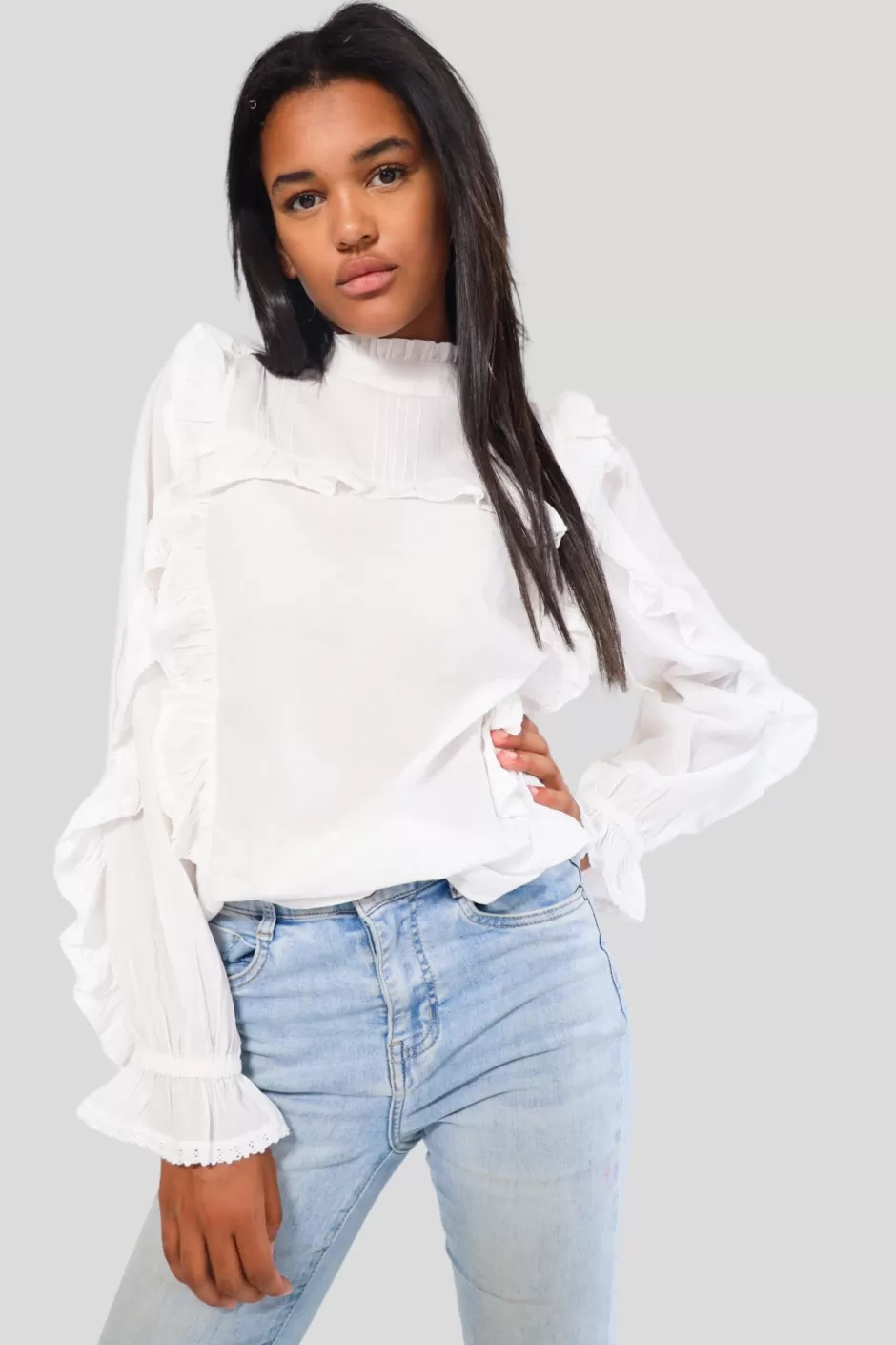 Sale Meet Me There Olivia Blouse White