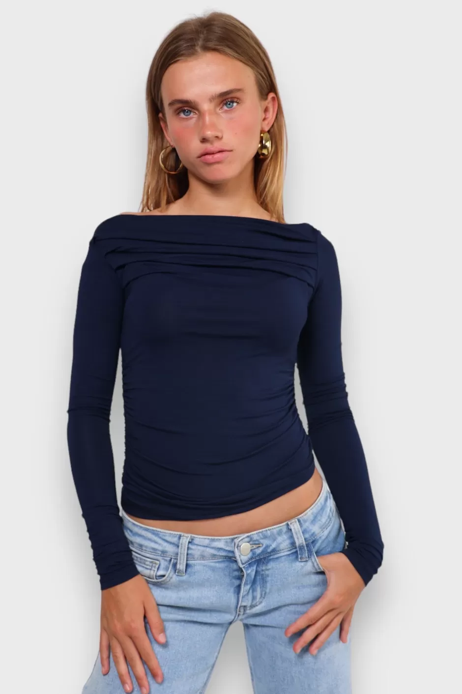 Cheap Meet Me There Rose Top Navy