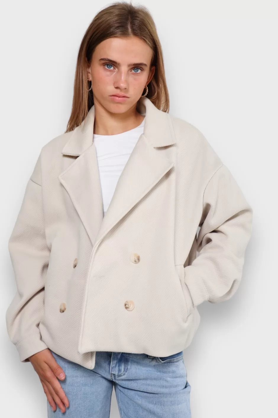 Clearance Meet Me There Scandi Coat Beige