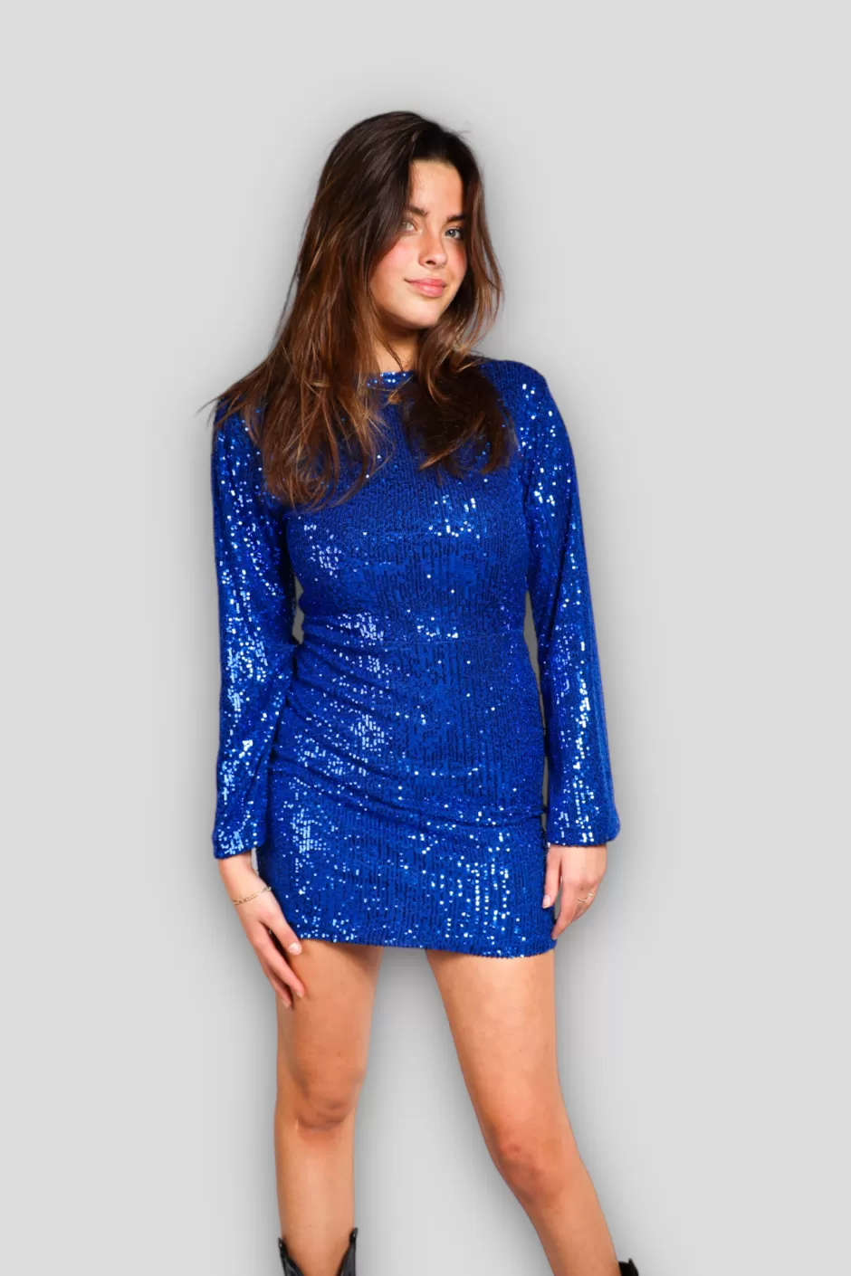 Online Meet Me There Shine Dress Cobalt