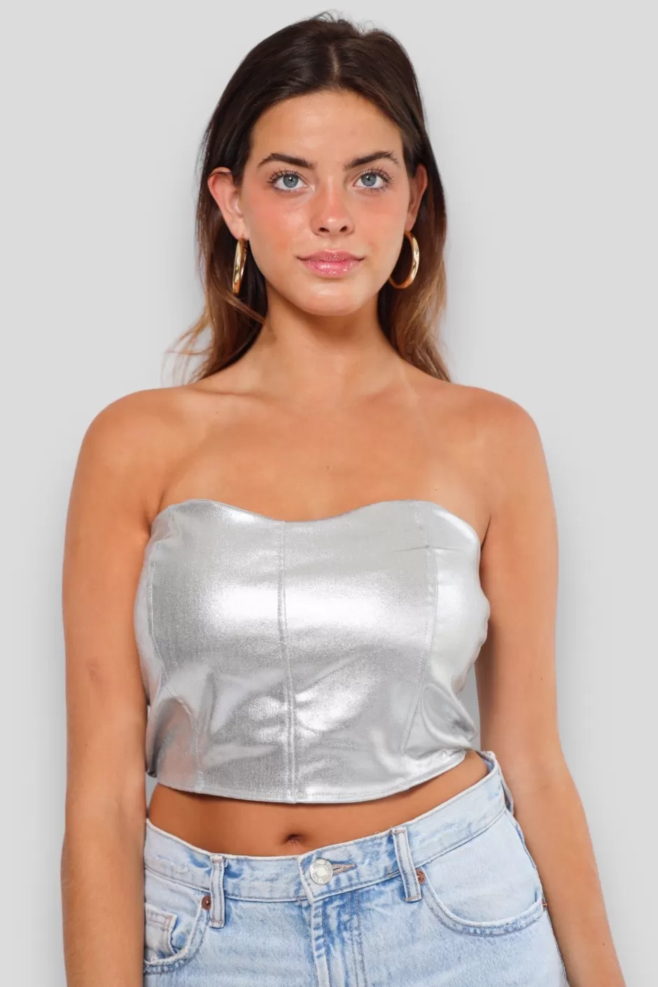 Best Meet Me There Silver Tube Top