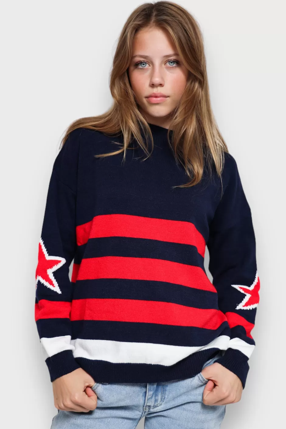 Cheap Meet Me There Stargaze Sweater Navy