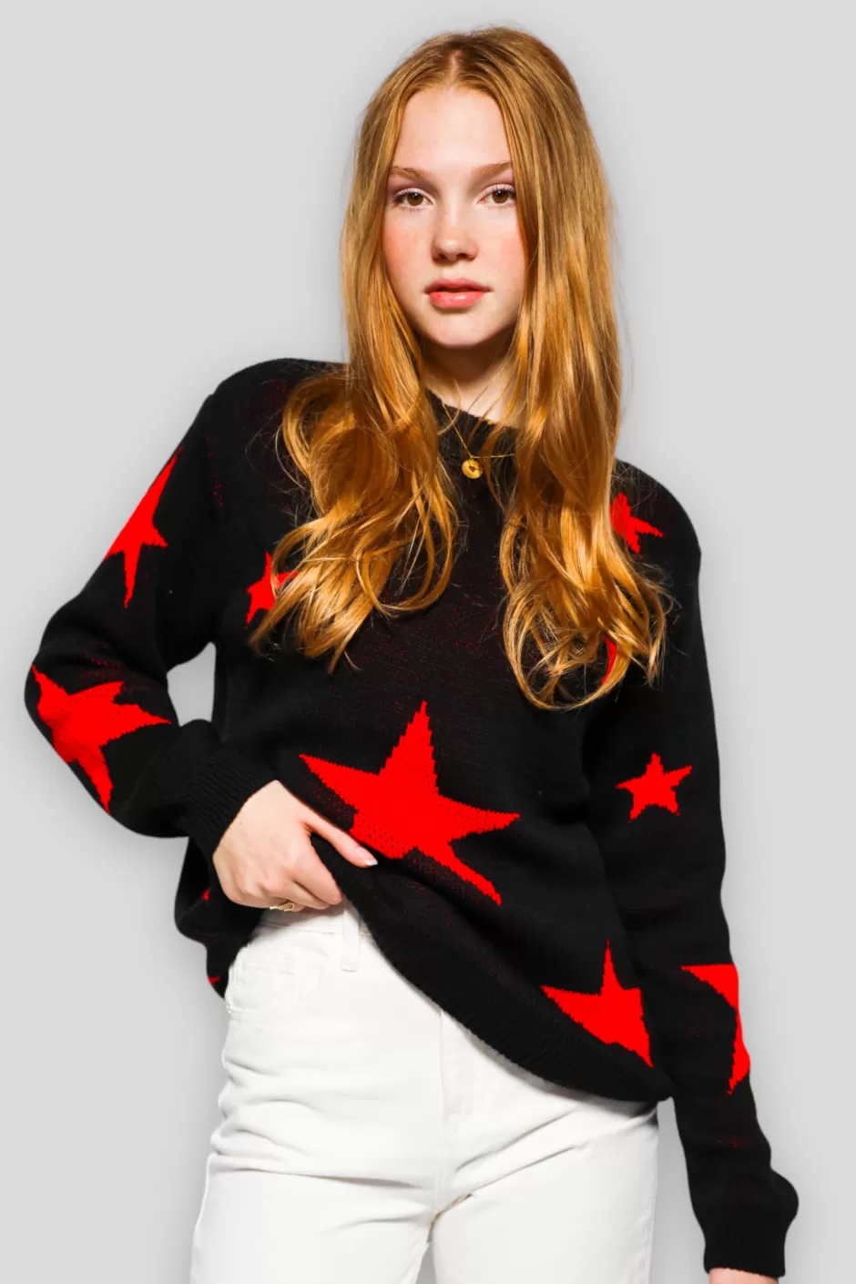 Best Meet Me There Starry Sweater Red