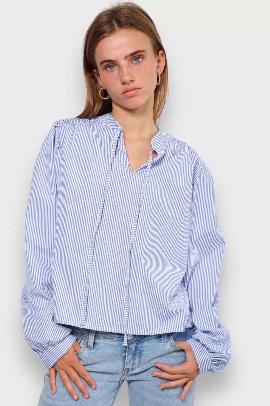 New Meet Me There Striped Blouse