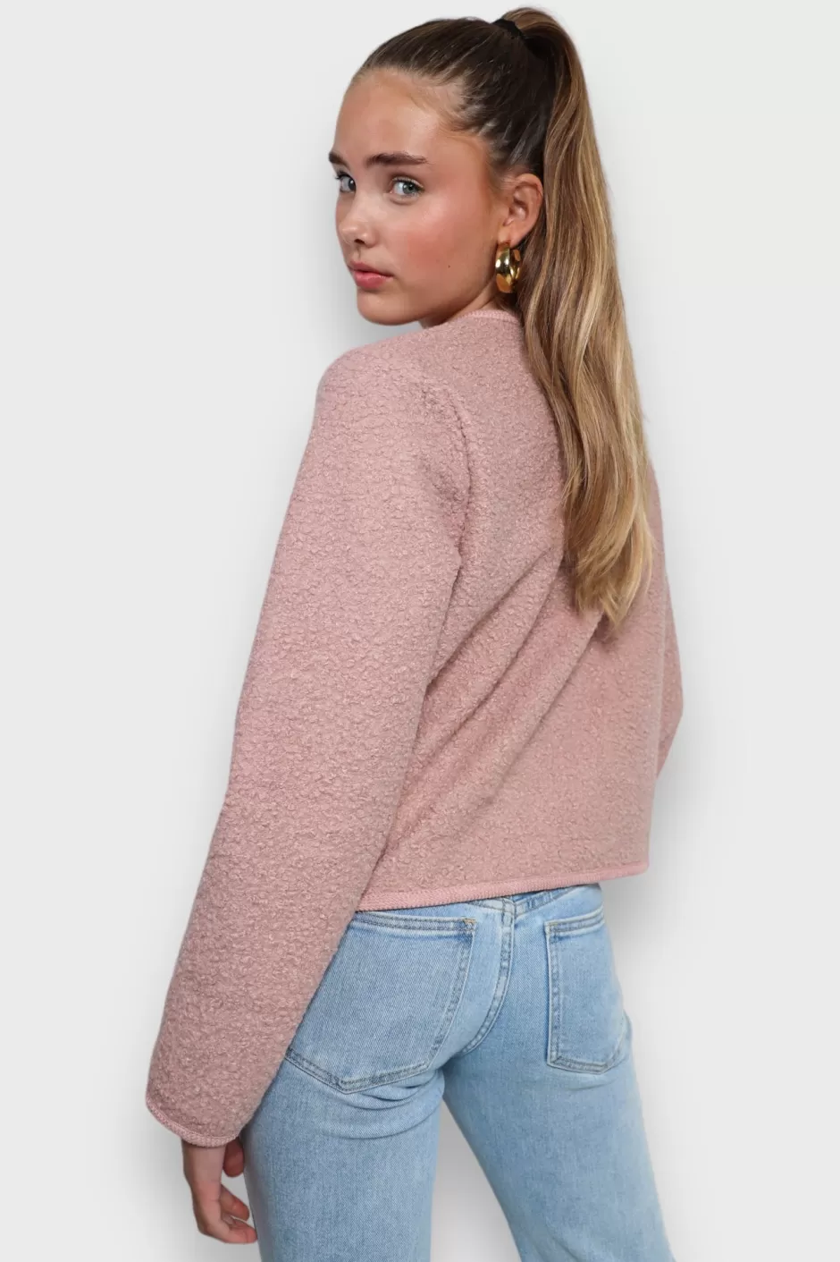 Cheap Meet Me There Teddy Cardigan Pink