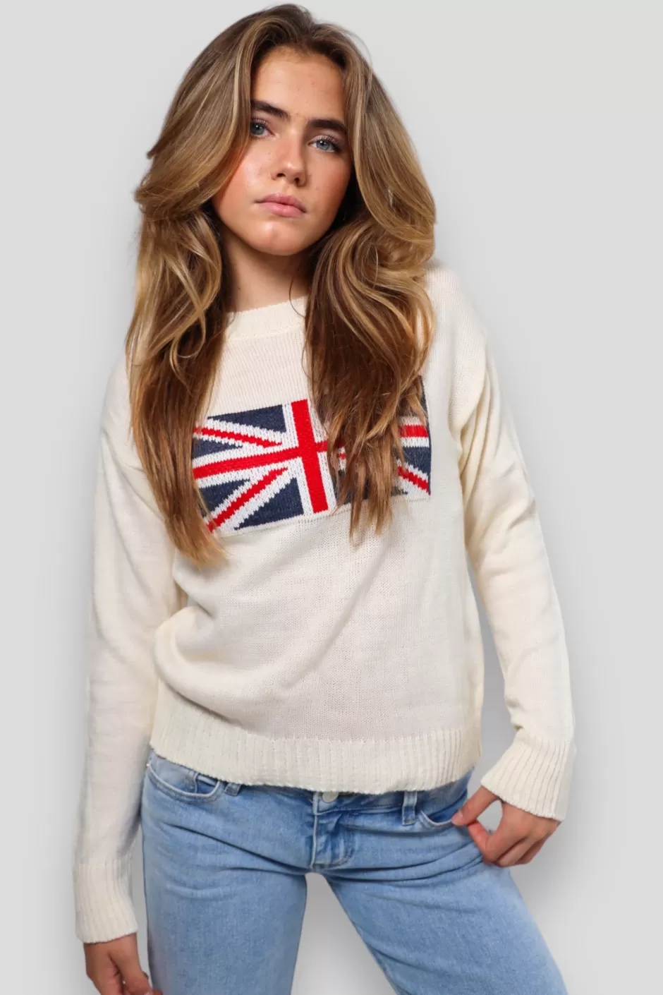 Clearance Meet Me There Uk Flag Sweater White