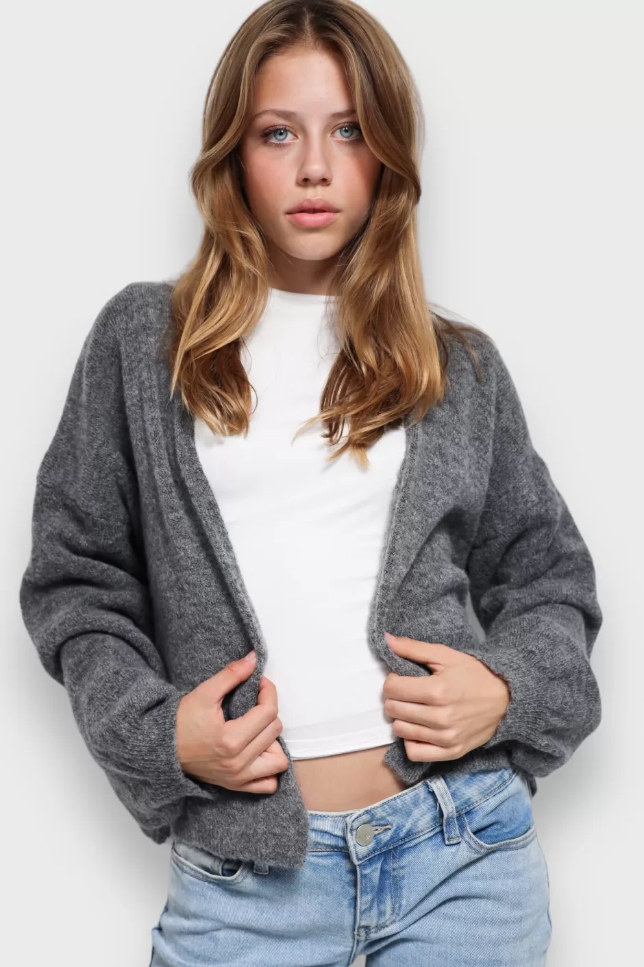 Online Meet Me There Willow Cardigan Grey